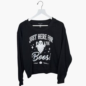 Better Together Black Halloween Boos Booze Sweatshirt W2109 Sz XL
